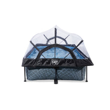 Load image into Gallery viewer, EXIT Stone pool 220x150x65cm, 300x200x65cm with dome and filter pump - grey

