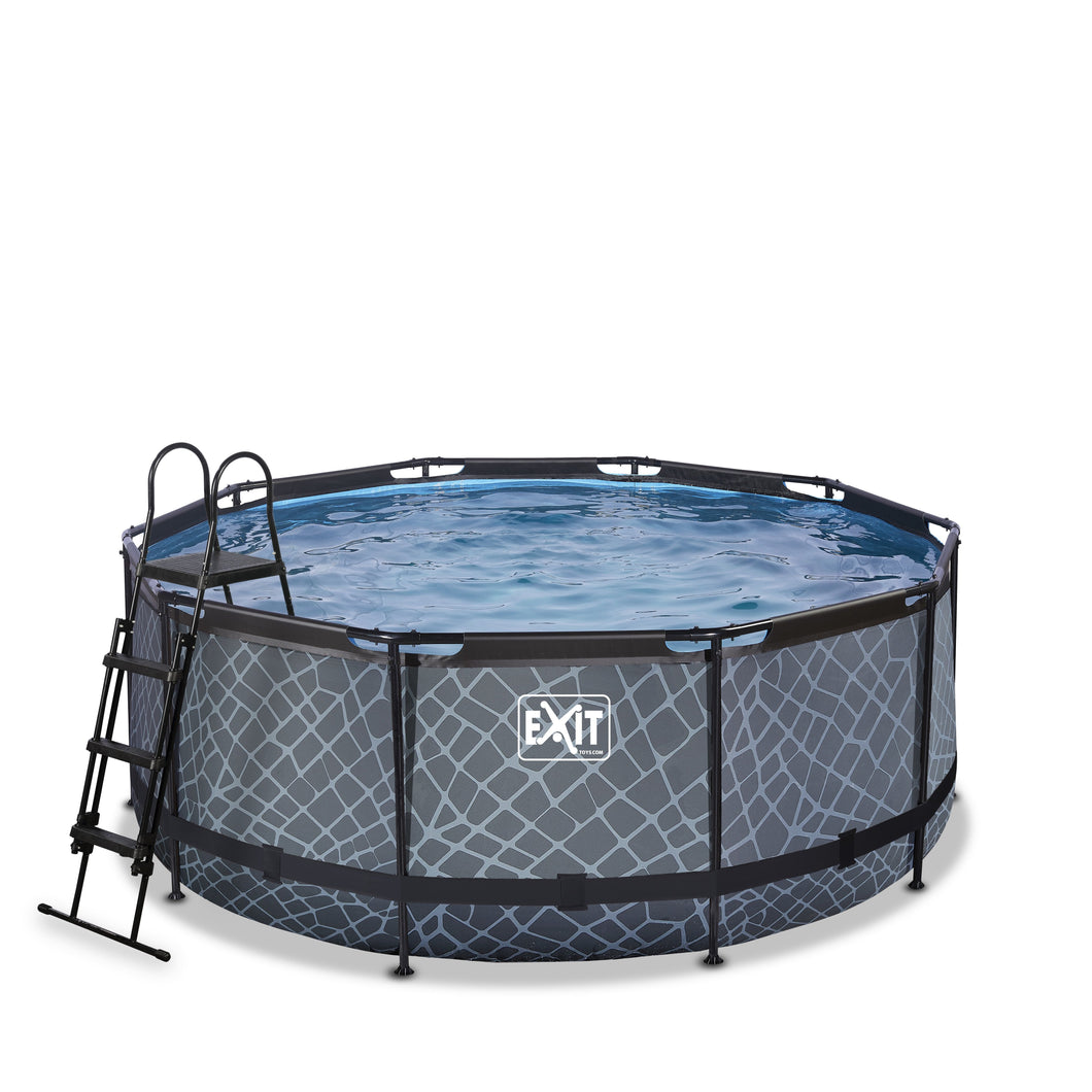 EXIT Stone pool with sand filter pump - grey