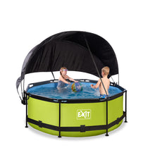 Load image into Gallery viewer, EXIT Lime pool ø244x76cm, ø300x76cm, ø360x76cm with canopy and filter pump - green
