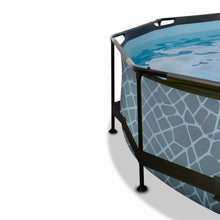 Load image into Gallery viewer, EXIT Stone pool ø244x76cm, ø300x76cm, ø360x76cm with dome, canopy and filter pump - grey
