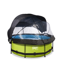 Load image into Gallery viewer, EXIT Lime pool ø244x76cm, ø300x76cm, ø360x76cm with dome, canopy and filter pump - green
