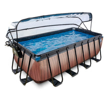 Load image into Gallery viewer, EXIT Wood pool 400x200x100cm, 540x250x100cm with dome and sand filter and heat pump - brown
