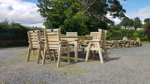 Load image into Gallery viewer, Picnic Bench Set, 6 wooden outdoor chairs and a table
