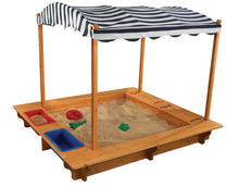 Load image into Gallery viewer, Outdoor Sandbox with Canopy - Navy &amp; White
