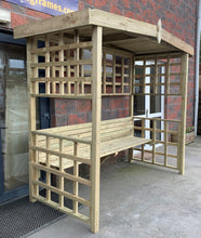 Load image into Gallery viewer, Wooden Arbour Pergola With Seating
